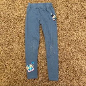 Blue Leggings with Sequin Butterfly